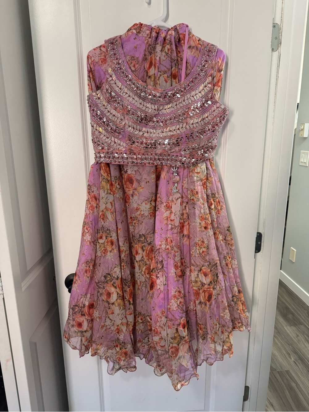 Pink Floral Lehenga Dress